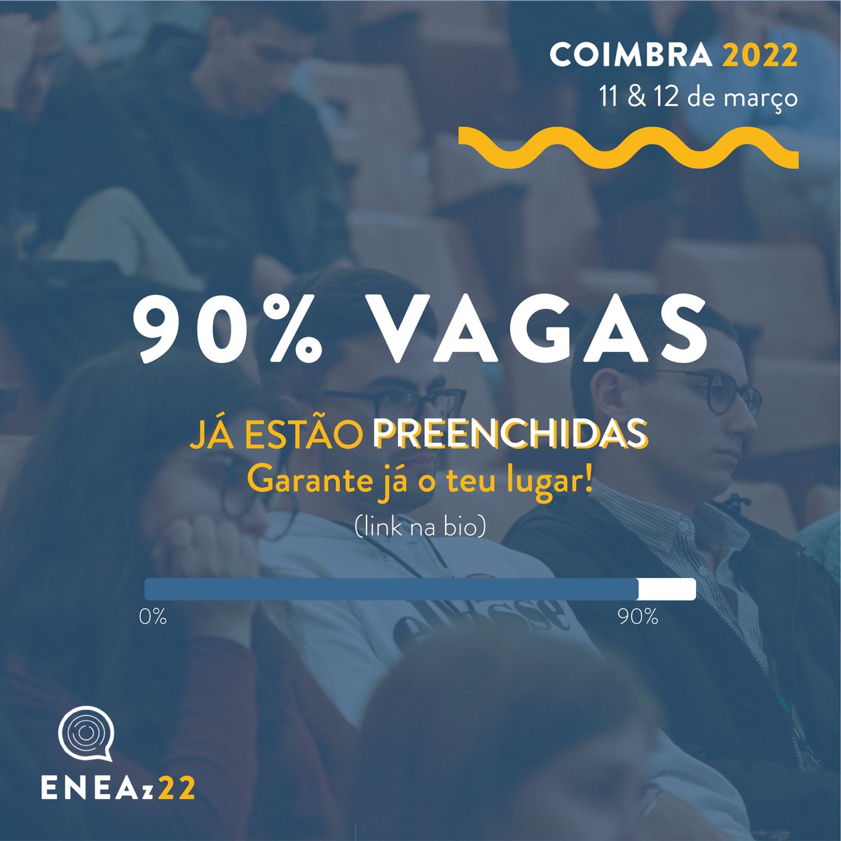 ⏰ Os dias estão a chegar, as vagas estão a acabar mas ainda te podes juntar a nós! 

⏩ Lembra-te que, para que a tua inscrição seja válida, terá de estar completa!

📆 Nos dias 11 e 12 de março, todos os caminhos vão dar a Coimbra!
bit.ly/inscricao_eneaz