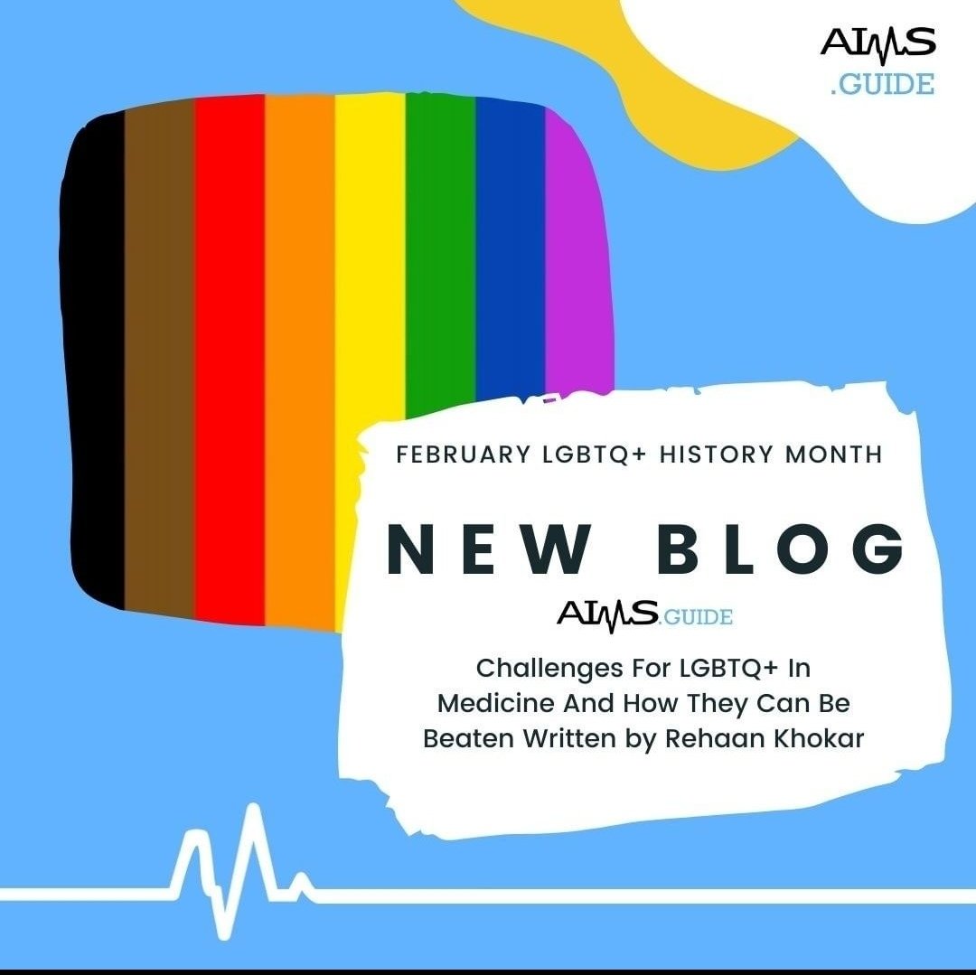 In celebration of LGBTQ+ history month, check out last year's #blog written by Rehaan Kohkar. 
Rehaan shares his experiences as a #medstudent &amp; member of the #LGBTQ+ community

Link 👉 aims.guide/challenges-for…

#aimsguide #wideningparticipation #medicalblog #medtwitter #wp #wams