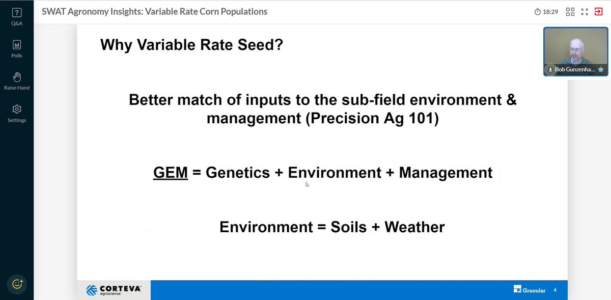 phhermans's tweet photo. Sometimes one word sums up what we do! GEM...great start to variable rate seeding listening in to webinar presented by @swatmaps with guest speaker @BobGunzy @GranularAg #ontag #VariableRateSeeding 🌽🌽🌽🚜🚜 https://t.co/R6wS99wcSv