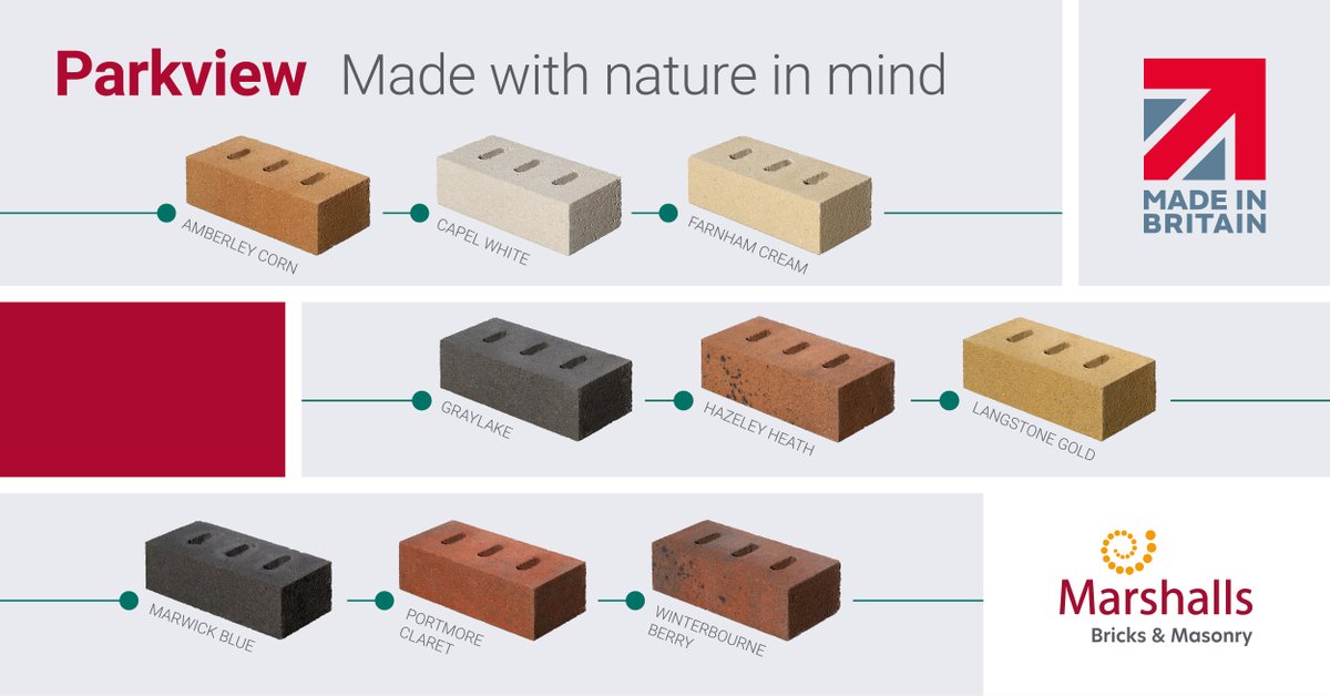 MarshallsBricks's tweet photo. Our Park view range is a range of facing bricks in a variety of mono and multi tones.  9 new colours all with perforation as standard.  Providing a lower carbon footprint to your typical brick. 
Learn more: https://t.co/juEdxaWD7o 

📞 01633 600 806 
📩 bricksbm@marshalls.co.uk https://t.co/xB5pyl4UpK