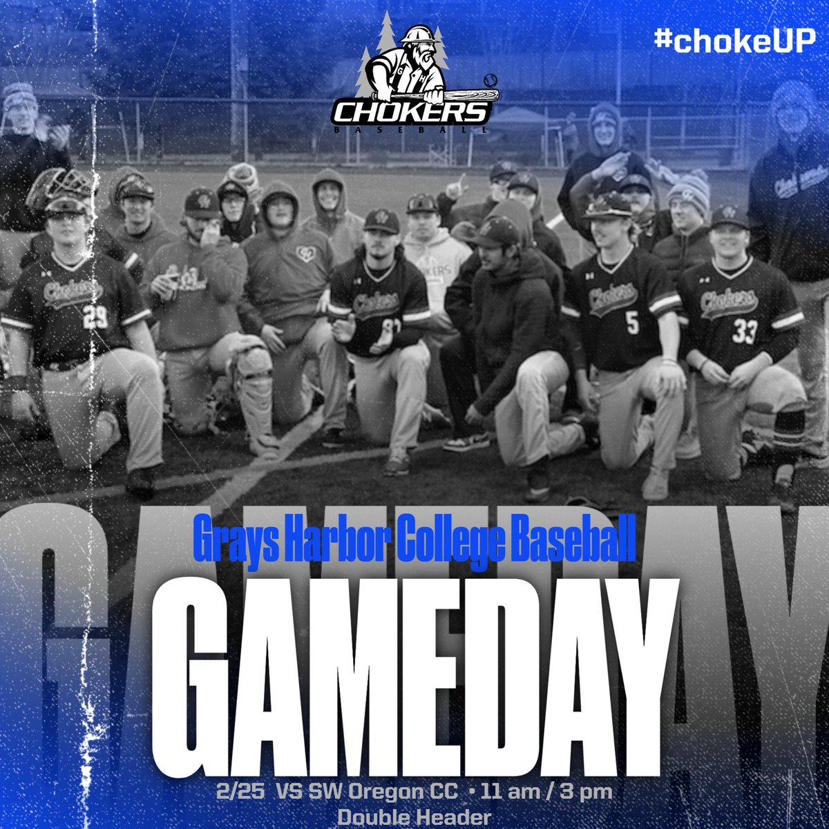 GHC_Baseball's tweet photo. IT’S CHOKER GAMEDAY! Yours boys start their weekend off with first pitch being at 11 am in Coos Bay! ⚾️#ChokersRising #ChokeEm #ChokeUp #BlueCollar https://t.co/g0H9k9GLyG