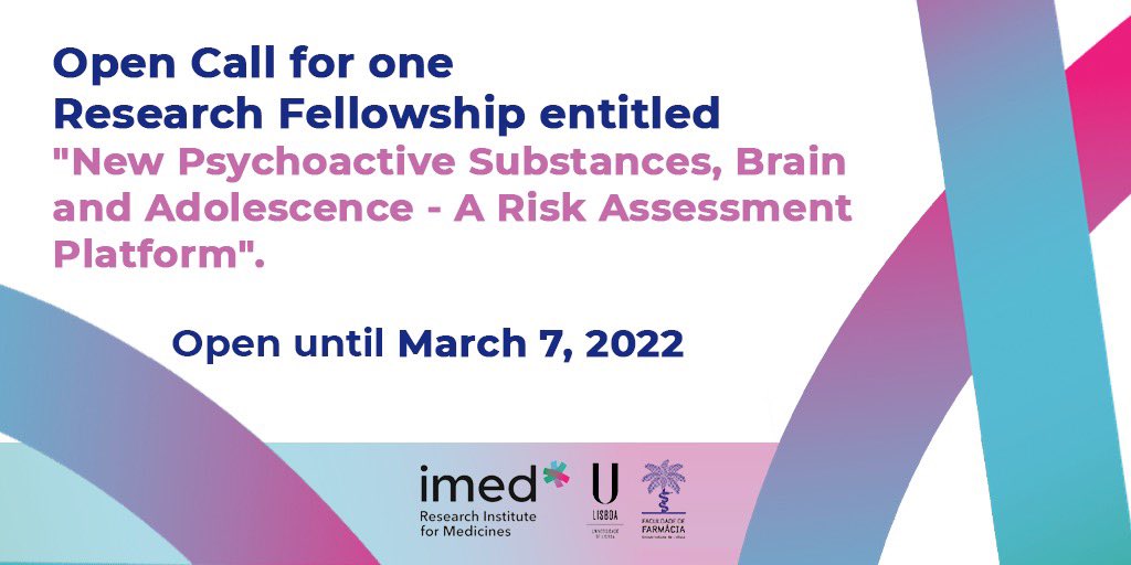 There is an open call for applications for the hiring of a PhD, under the project PTDC/SAU-TOX/32515/2017, entitled "New Psychoactive Substances, Brain and Adolescence - A Risk Assessment Platform".