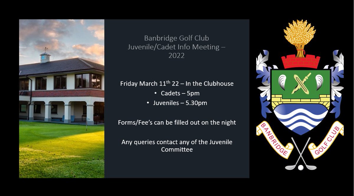 banbridgegolf's tweet photo. Juvenile/Cadet info session #futureoftheclub @conor_cmkgolf https://t.co/nD3tNhGI1k