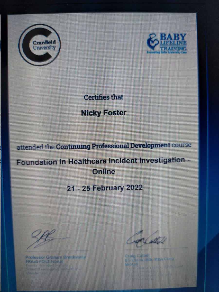 Excellent course! Really enjoyed the week, learnt lots, met lovely people and looking forward to putting new skills into practice #patientsafety @BabyLLTraining @LeggeAngie @BeckyCopeland1
