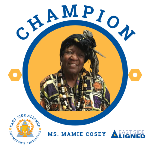 EastSideAligned's tweet photo. This week’s Champion is Ms. Mamie Cosey.
At 80 years young, Ms. Cosey is a steadfast advocate for the readiness and well-being of young people.
Thank you, Ms. Cosey, for championing equity, justice, and well-being with and for young people.
#ESA #ESACares #communityleader https://t.co/LYy1LVH0BR