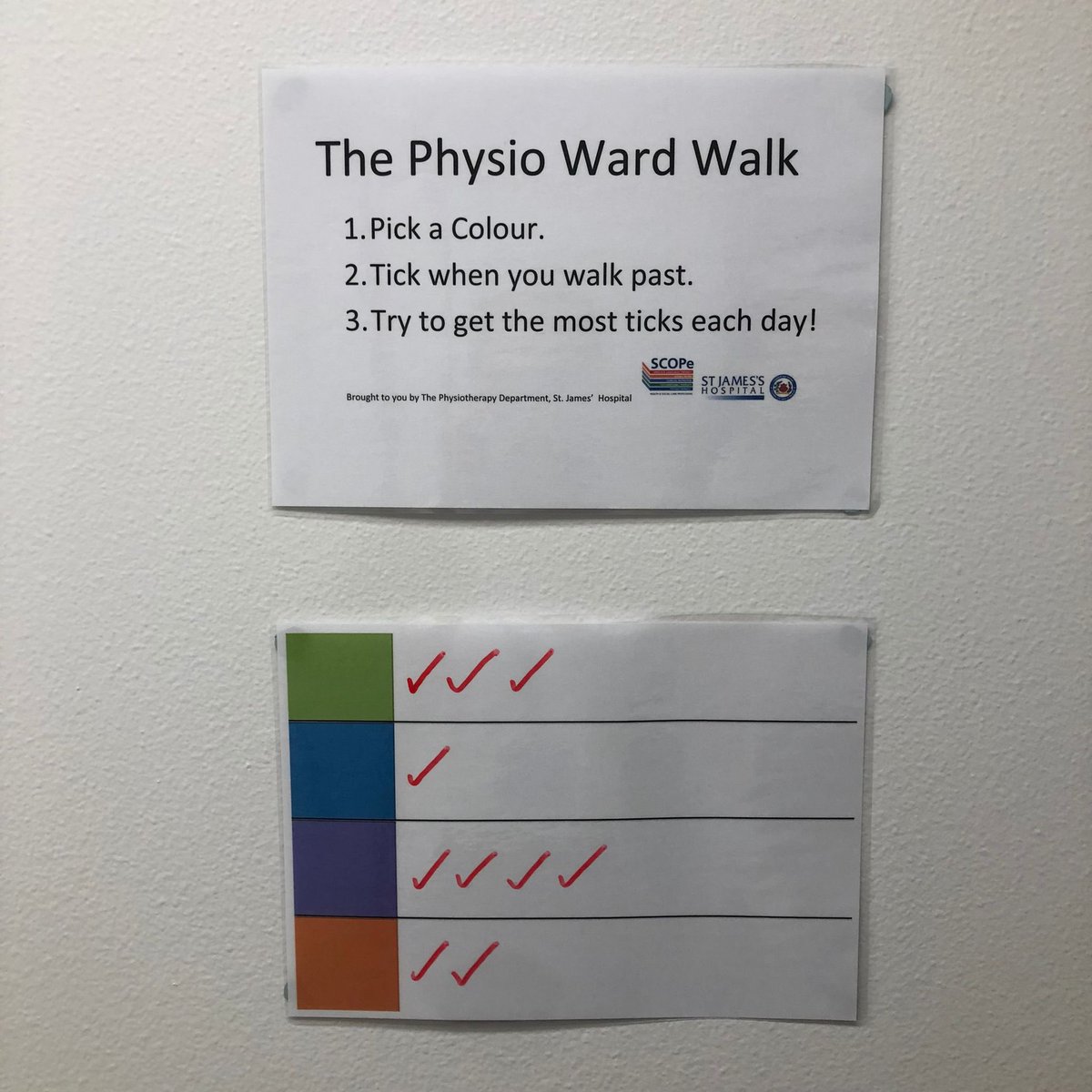 Caoimhe sexton (@caoimhesexton) on Twitter photo New initiative alert! 🚨 The Physio Ward Walk posters have been put up in the AMAU this week at <a href="/stjamesdublin/">St James's Hospital</a>. Getting patients up and moving more on the ward to help prevent deterioration and reduce length of stay 🚶🏼🚶🏻♀️ <a href="/niamhphysio/">Niamh Murphy</a> <a href="/SofiaHodalova/">Sofia Hodalova</a> New initiative alert! 🚨 The Physio Ward Walk posters have been put up in the AMAU this week at <a href="/stjamesdublin/">St James's Hospital</a>. Getting patients up and moving more on the ward to help prevent deterioration and reduce length of stay 🚶🏼🚶🏻♀️ <a href="/niamhphysio/">Niamh Murphy</a> <a href="/SofiaHodalova/">Sofia Hodalova</a>