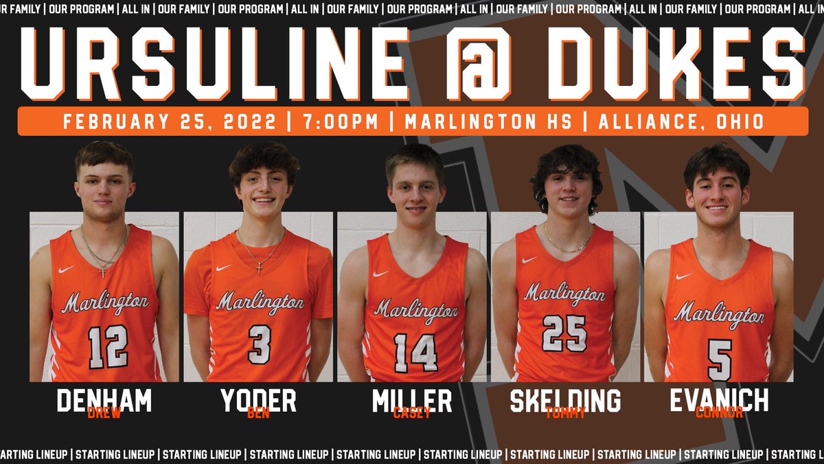 Marlington Basketball (@marlingtonhoops) on Twitter photo Tourney Time! Letβs Go Dukes! Tickets at ohsaa.org click on tickets and search Marlington! <a href="/THEdukepound/">THE Duke Pound</a> All In. Tourney Time! Letβs Go Dukes! Tickets at ohsaa.org click on tickets and search Marlington! <a href="/THEdukepound/">THE Duke Pound</a> All In.