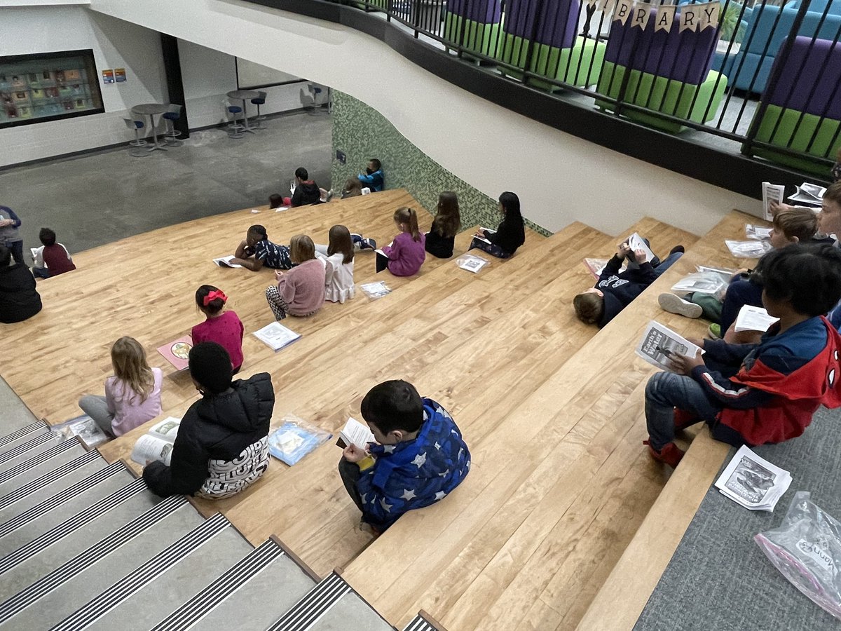 wre_library's tweet photo. 1st graders learning &amp; expectations and practicing how to use the learning stairs for reading. #WRreads #readreadread #learningstairs #flexibleworkspaces #PioneerTOUGH https://t.co/j5pWNpL3dj