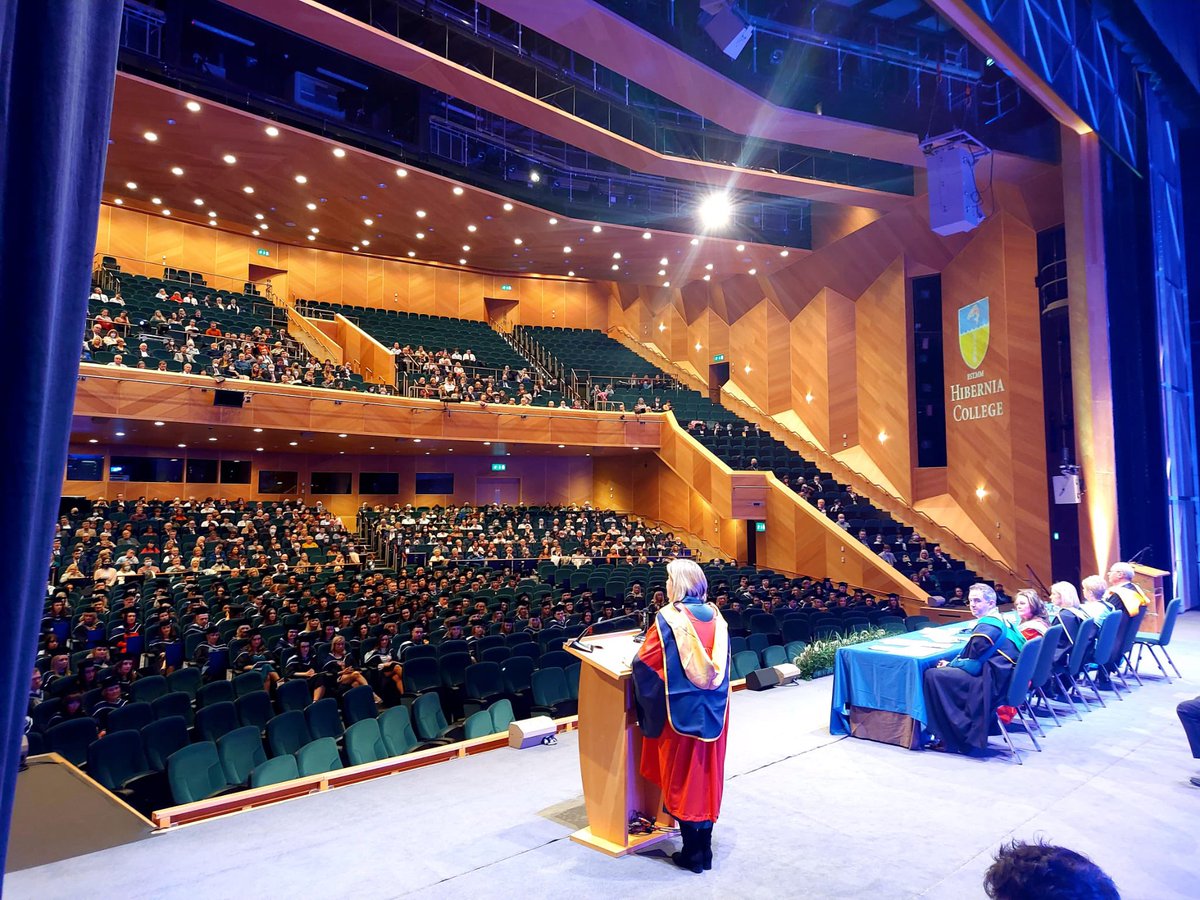 HiberniaCollege's tweet photo. Academic Dean @marykelly_ed  spoke to graduates today about their resilience, the vital support from families and our school communities. "Human relationships are at the heart of teaching and learning, foster those relationships, value them” #HCGrad https://t.co/GGKUO8exfL