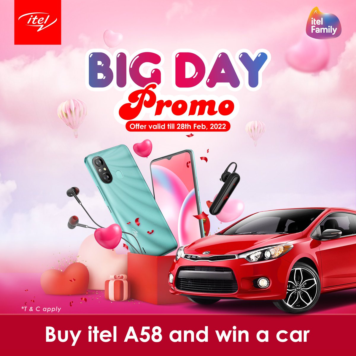 itelNigeria's tweet photo. You can also purchase itel A56, S17, and P37 to get gifts instantly from now until the end of the month!
#BIGDAYPromo
#itelRedValentine https://t.co/sCaUGB6chM