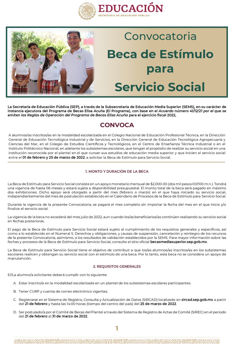 CecytegLeon's tweet photo. 🟢Convocatoria BECAS SEMS para Servicio Social.

Si actualmente te encuentras realizando tu servicio social esta beca es para ti.

Si te interesa acude al departamento de Orientación Educativa del plantel en un horario de 9:00 a.m. a 5:00 p.m. para apoyarte con el registro. https://t.co/XnaNb6cQbC