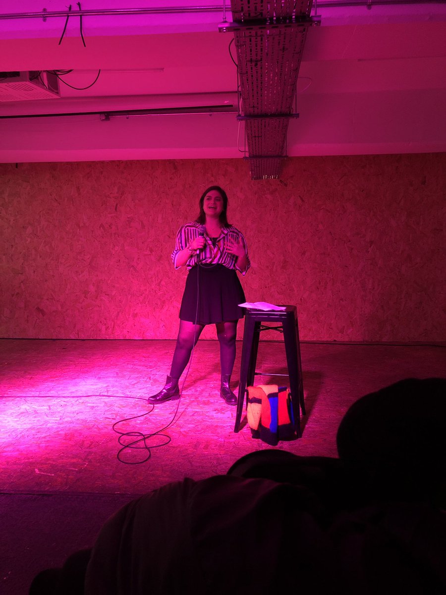 LouisTaupin's tweet photo. Yesterday my wife took the stage for her first ever standup show. 

Confidence level : 💯 💯 💯 https://t.co/KVjzJIcFXB