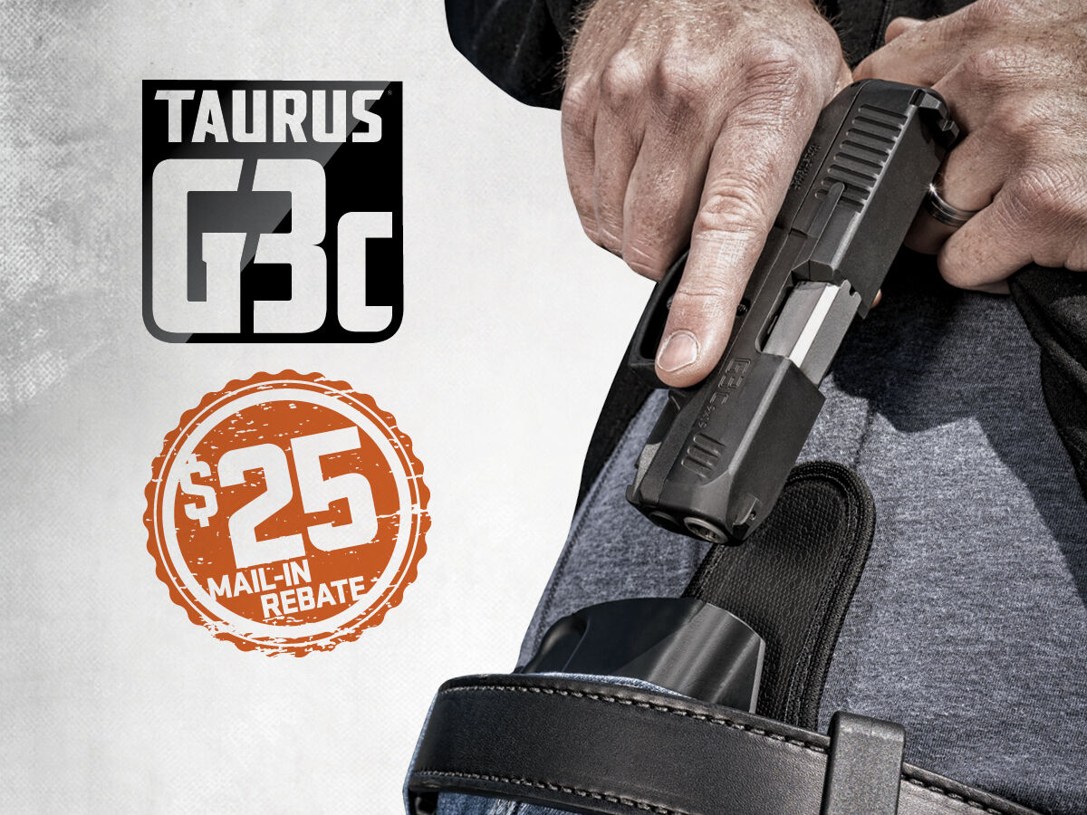 CalibersUSA's tweet image. January 24, through April 15, 2022,  take advantage of our exclusive Taurus® G3c Savings Event!! Get $25  back on all Taurus® G3c models. For full mail-in rebate details visit TaurusUSA.com/G3cRebate today. 

#calibersUSA #taurus