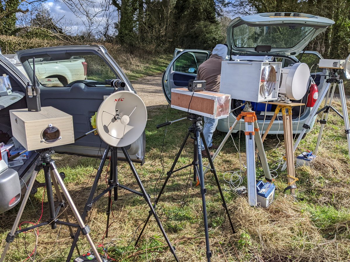 More activity today on #122GHz co-sited with John G8ACE/P. Noel G8GTZ/P at far end, 36.4km away. Managed a contact with Noel, Hellschreiber from me and slow CW back. Marginal and at the limit for VK3CV kit under UK conditions. John's higher power TX managed NBFM to Noel.