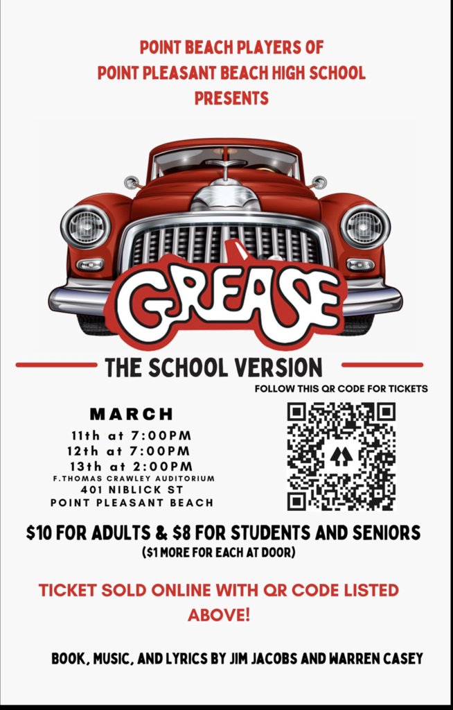 Tickets on Sale for GREASE the MUSICAL 3/11-3/13 click on the link linktr.ee/ppbhsmusical