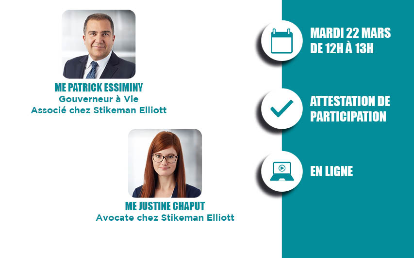 WEB-CONFÉRENCE💻 | Projet de loi 96 - Les faits saillants de la réforme de la Charte de la langue française pour les employeurs du Québec.

Avec Me Patrick Essiminy, Gouverneur à Vie, et Me Justine Chaput, du cabinet <a href="/StikemanElliott/">Stikeman Elliott LLP</a>.

Soyez parmi nous! ➡️bit.ly/3JUEOFV