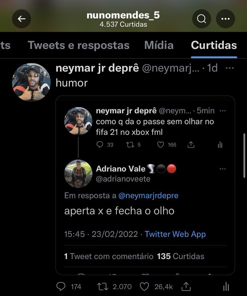 njdmarlon's tweet photo. simplesmente nuno mendes curtindo neymar jr depre https://t.co/MmixRdRKPg