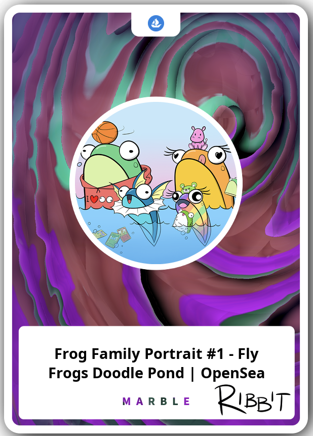 NFTland's tweet photo. yesterday @theWIPmeetup kicked off @MemeExplorers contest to create @FlyFrogsNFT signed cards so i got this magnificent specimen created live based on audience suggestions w/ inspiration from @bitlectro &amp; @HunkyHeroes😄 + got my family portrait &amp; rizzle @NFT_NYC LE dragonfly👀 https://t.co/FRPL108fbE