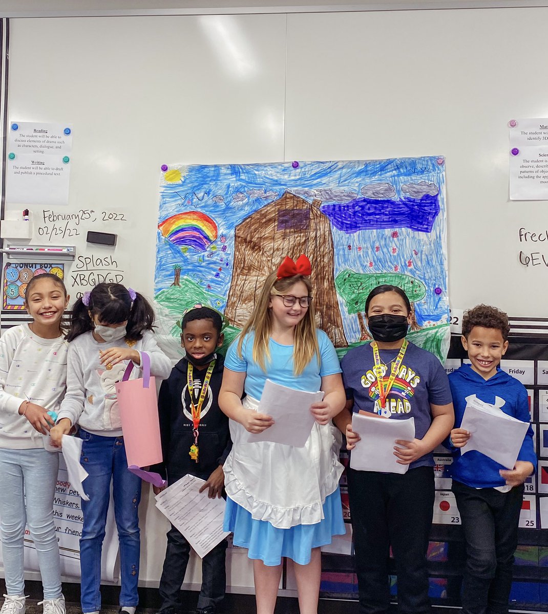 MrsWilliams_MBE's tweet photo. Today we performed for our Drama unit. Students worked for two weeks to design props, a set, and some even wore costumes! They also practiced their reading skills by using a script.🎭 So proud! 🥰 #BetterTogether https://t.co/z46tvRuZhT