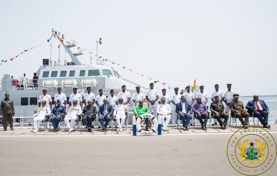 President @NAkufoAddo commissions four Offshore security vessels for the #GhanaNavy.

In addition to these four ships being commissioned, Gov't is in the process of acquiring 2 offshore patrol vessels with high endurance limits, to maintain a constant presence at sea.