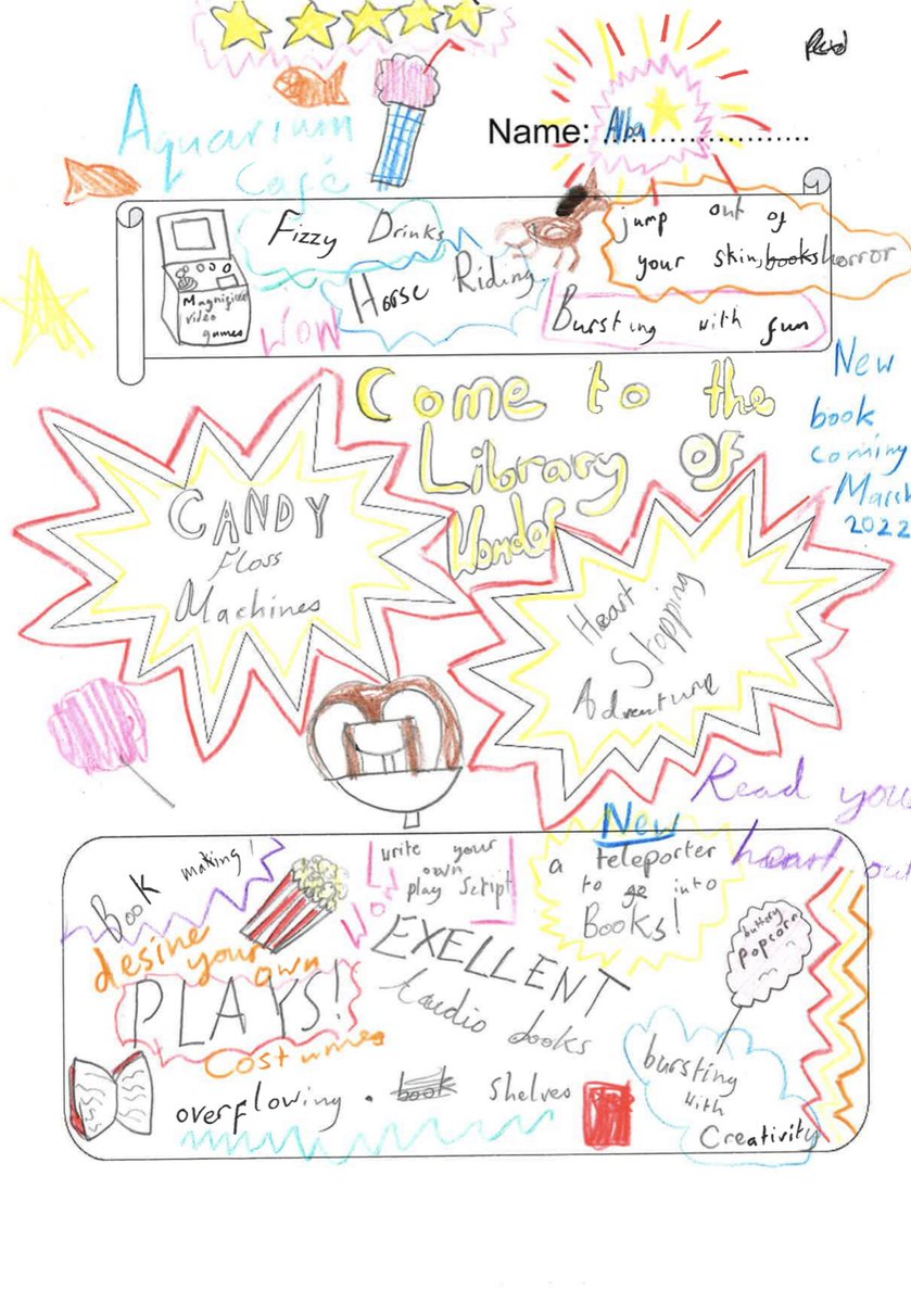 hackneylibs's tweet image. #OurLibraries Alba&apos;s ideal library would have #candyfloss machines... #HackneyLibraries