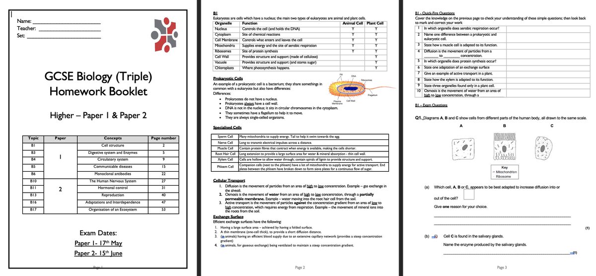 Been busy making AQA Trilogy and Separate Biology Homework booklets based on the pre-release 2022 exams. Incorporating knowledge, recall and application questions. Message if you would like a copy emailing over.