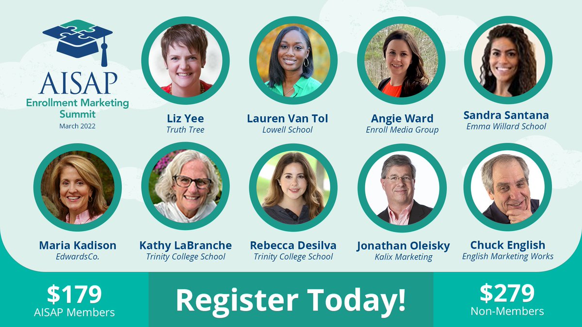 AISAPinfo's tweet photo. Connect with this team of experts at the Enrollment Marketing Summit to learn how to help your school stand out through effective communication strategies. Register here: https://t.co/vWlEhNCPNI #enrollmentmarketing https://t.co/5u1xEoF5iX