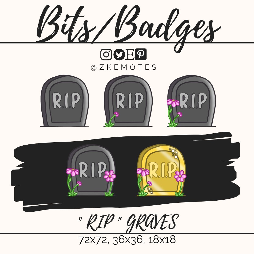 New, premade badges available!✨💀⚰️ Follow, Like, Share ⭐ Links in Bio ❤️
#twitchbadges #rip #twitchgaming #twitchaffiliate #twitchgirlstreamers #twitch #twitchemotes #twitchemoteartist #gamer #gaming #twitchsubbadges #subbadgesartist #discord #art
