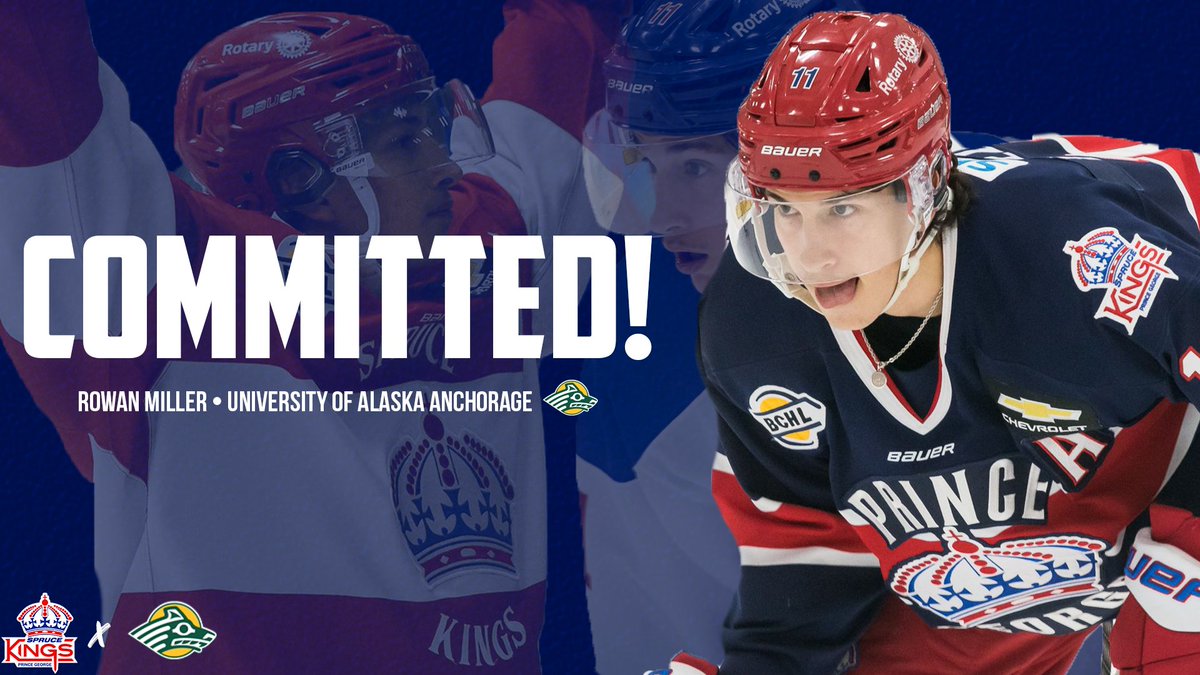 YES!!! Spruce Kings forward Rowan Miller (01) has committed to play NCAA Division 1 Hockey at the University Of Alaska-Anchorage for the 2022-23 season!

Congratulations, <a href="/rowanmlr/">Rowan Miller</a>!

FULL DETAILS📝--> sprucekings.bc.ca/miller-commits…

#TrueBlue • #Spruce50