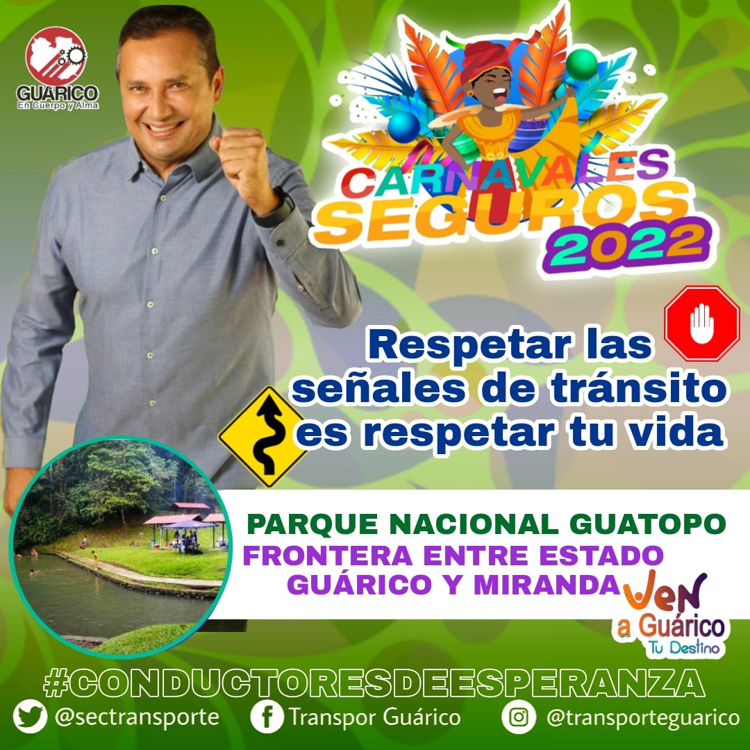 Respeta las señales de tránsito, te ayudarán a prevenir accidentes.

#ConductoresDeEsperanza
#TransporteGuárico
#EnCuerpoYAlma
#Guárico
