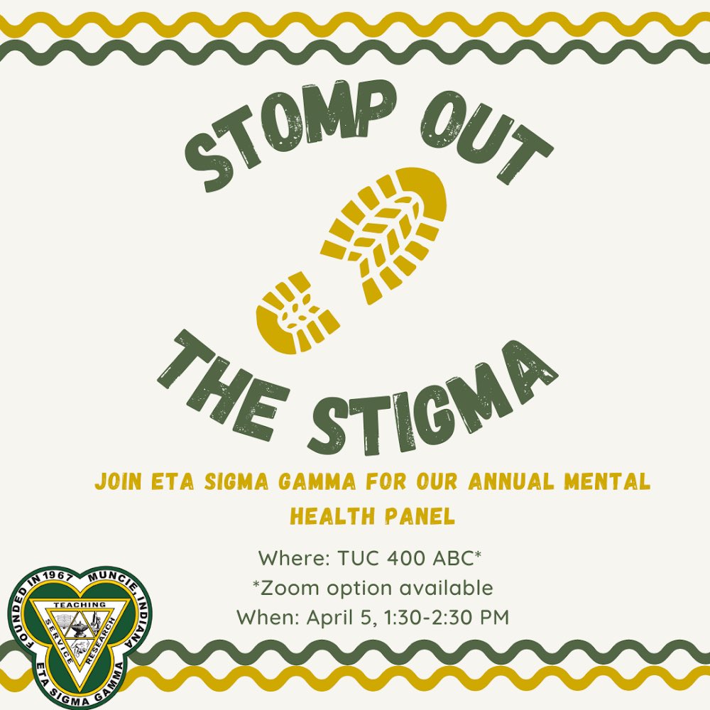 Join us on April 5th from 1:30-2:30 in TUC for guest speakers and a discussion on mental health! Please feel free to message us if you have any questions about the event. We hope to see you all there!