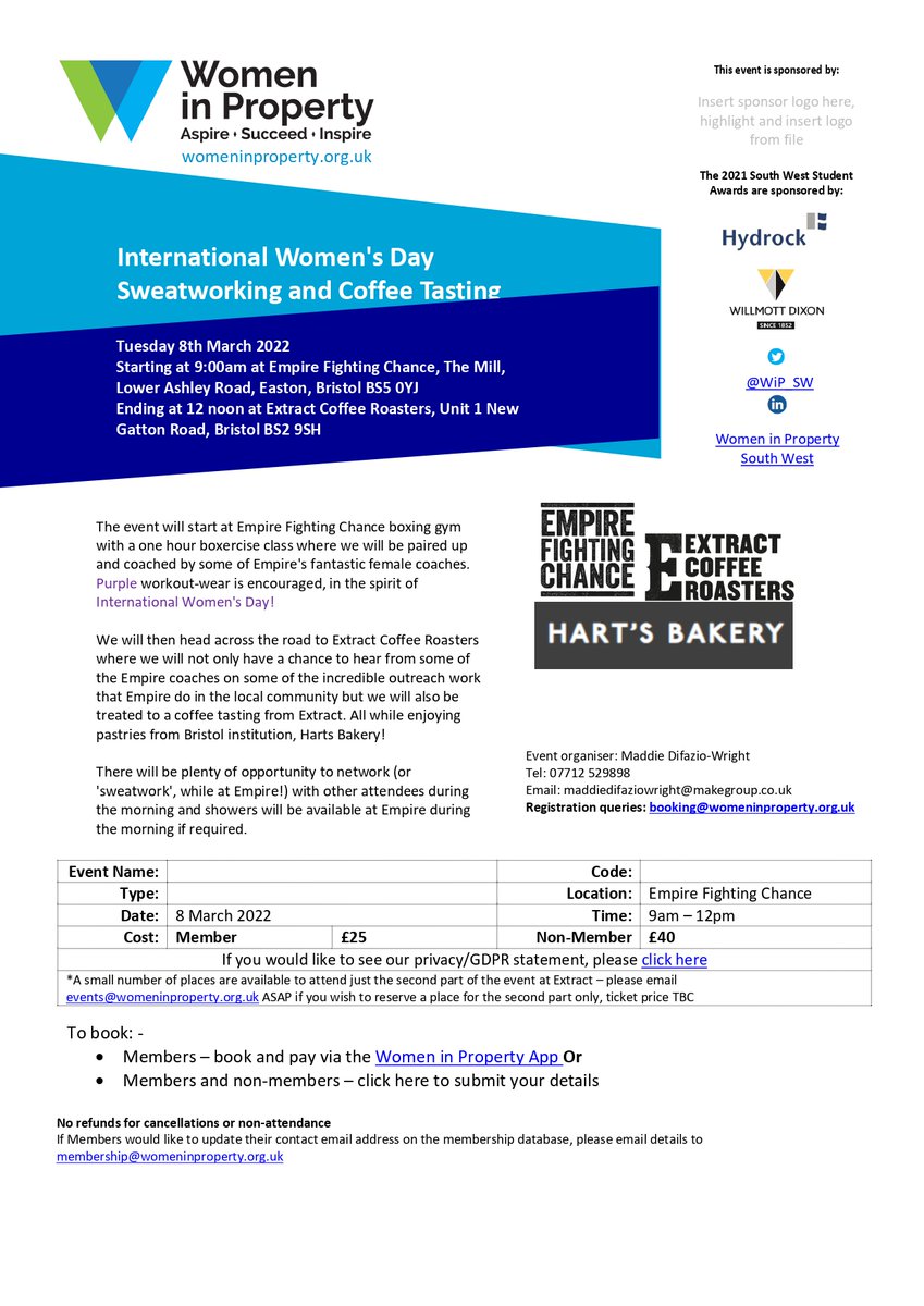 Want to feel empowered on international Women's Day on the 8th of March? Join us for Sweat Working &amp; Coffee tasting! A boxercise class for women - taught by women! <a href="/EmpireFightingC/">Empire Fighting Chance</a> have teamed up with <a href="/extractcoffee/">Extract Coffee</a> &amp; <a href="/HartsBakery/">Hart's Bakery</a> to bring you this great event.. sign up now!