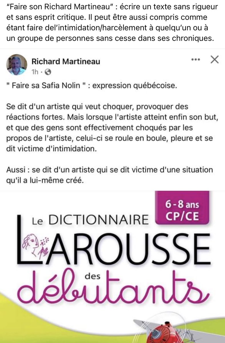 lewokejaune's tweet photo. Richard Martineau et @sophiedurocher qui continuent leur intimidation sur Safia Nolin . C’est une chose de critiquer l’opinion de quelqu’un, c’est quelque chose d’autres de s’attaquer à une personne, c’est vraiment enfantin sa publication. #polqc #richardmartineau #jdem #quebec https://t.co/L7cU6z4SSz