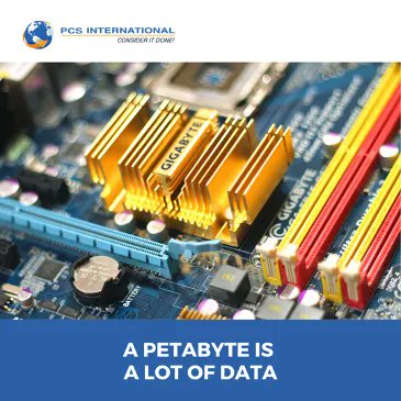 PCSINTL's tweet image. #funfactsfriday 🥳

We all know 1 GB is the same as 1024 MB, but did you know that 1 petabyte (PB) is equivalent to 1024 terabytes (TB)?

To give an example of how big this is, a 1 PB hard drive could hold 13.3 years of HD-TV video.

Source:
The Fact Site