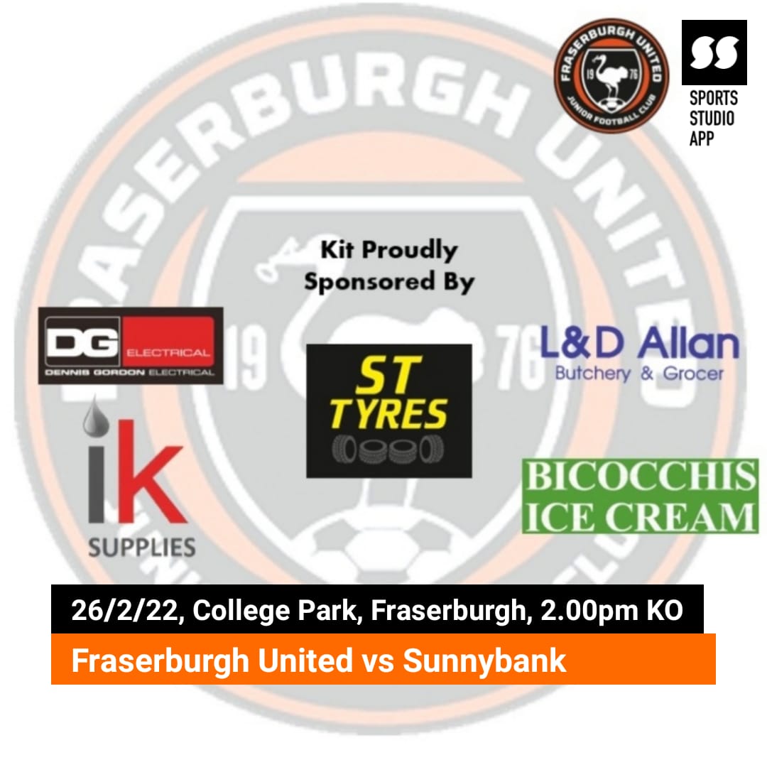 🏆 McBookies 1st Div

🏟 College Park, Fraserburgh

🕑 2pm KO 

🗓  Sat 26/2/22

ℹ Finally United has come back to the College Park after almost 3 months with our penultimate league fixture 

👫 Spectators welcome and permitted. Please adhere to all COVID guidelines