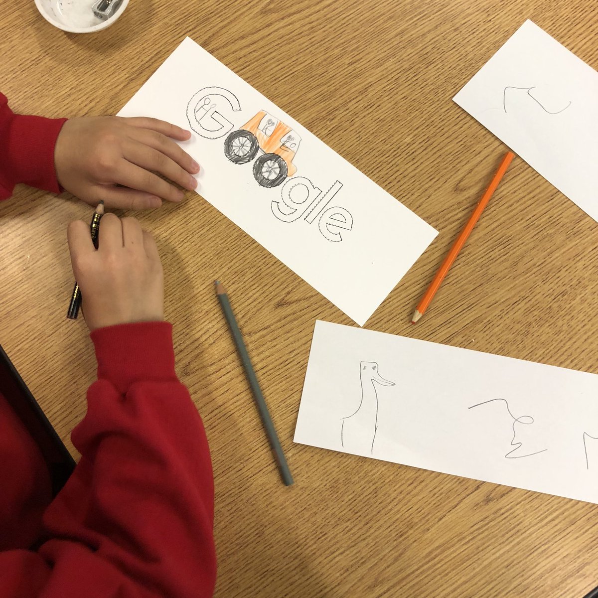 CaedmonArt's tweet photo. #CaedmonArt 
#CaedmonGrade4
Designing a Google Doodle. 
#CaedmonCreativity
#TheCaedmonStory
#MontessoriArt https://t.co/e32Arb30K4