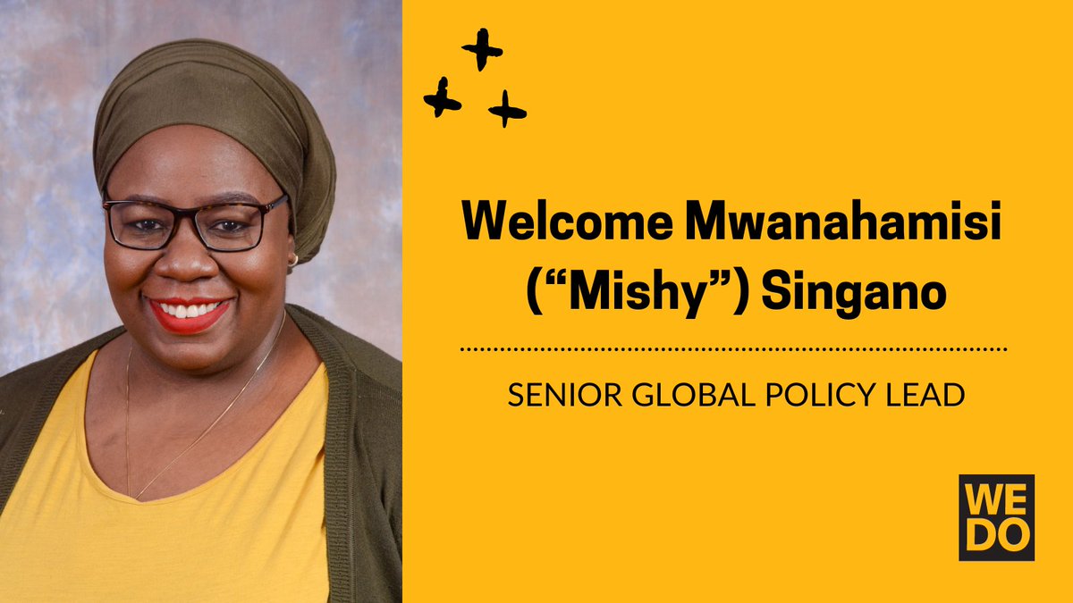 WEDO_worldwide's tweet photo. The WEDO team is thrilled to welcome Mwanahamisi ("Mishy") Singano as our Senior Global Policy Lead! 🎉

"Mishy of today is the product of societies that embraced me &amp; #feminists who sacrificed a lot to liberate my soul and my conscious." ~ @MSalimu

More:
https://t.co/tLR0gsQrBh https://t.co/dUL9brBMtj