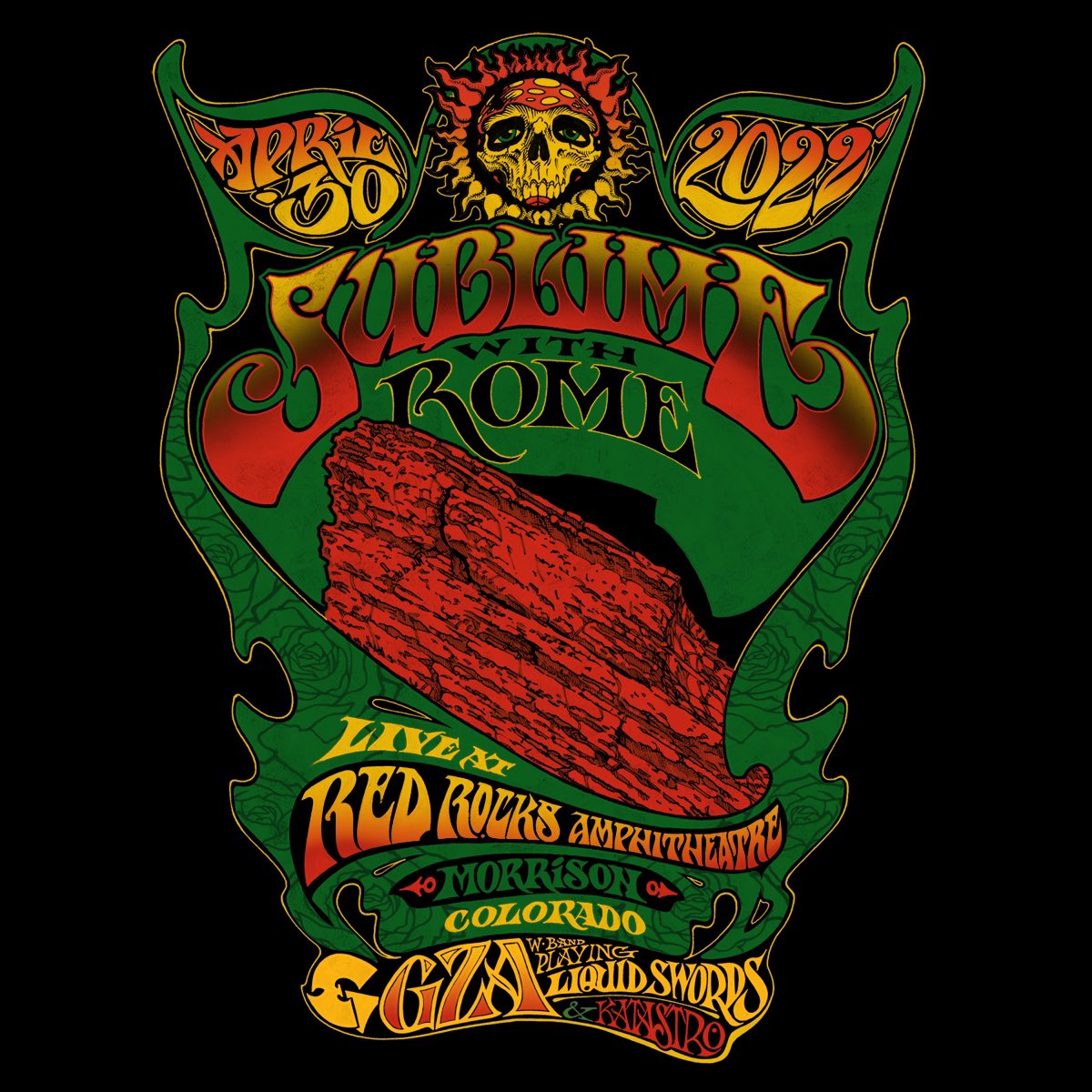 SublimewithRome's tweet photo. We're playing live at Res Rocks in beautiful Morrison, CO on Saturday, April 30th 2022! We're stoked to announce that our friends  @TheRealGZA  &amp; @Katastro will be joint us! 
Get your tickets now at https://t.co/MmFsxS7BN7 https://t.co/GEjbxXCKPy