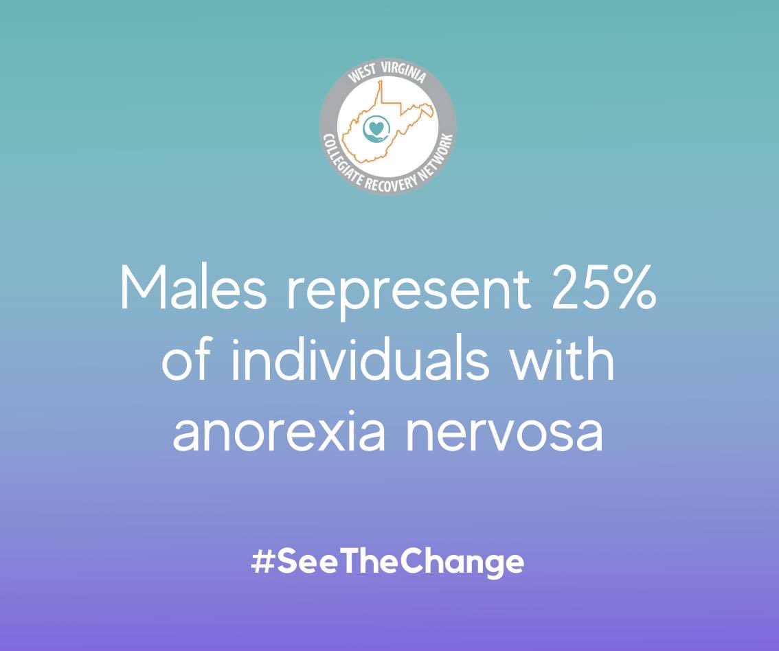 Oftentimes, the media can portray eating disorders while targeting females. This can create even more stigma! While the majority of individuals who have an eating disorder are female, males represent one-fourth of individuals with anorexia nervosa. 

#NEDA