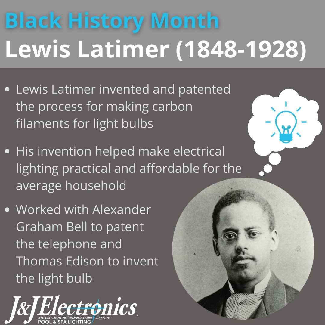 JJElectronics3's tweet photo. As we celebrate Black History Month, we want to spotlight Lewis Latimer who helped invent the light bulb, bring electricity to the masses, and create the electric industry we know today 💡

#blackhistorymonth #lewislatimer #lightbulb #carbonfilament #electricity #jjelectronics https://t.co/Uucd5FiBdL