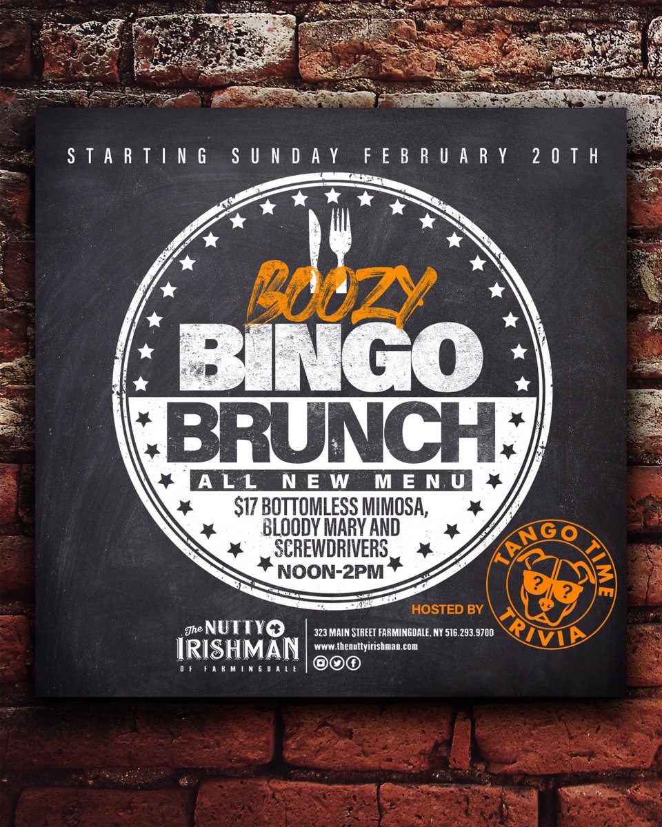 Let’s get our brunch on this weekend!! Don’t miss Boozy Bingo Brunch this Sunday!