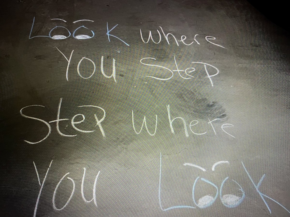 Brockton Preload ending the week with a chalk talk about remembering to look before stepping! Great message to everyone especially with these slippery conditions! ⁦<a href="/safetyfirstNED/">Northeast District Safety</a>⁩ ⁦<a href="/Erickalyons/">Ericka Lyons Golia</a>⁩ ⁦<a href="/amy_madeira/">Amy Madeira</a>⁩ ⁦<a href="/KnucklesAnthony/">Anthony Knuckles</a>⁩