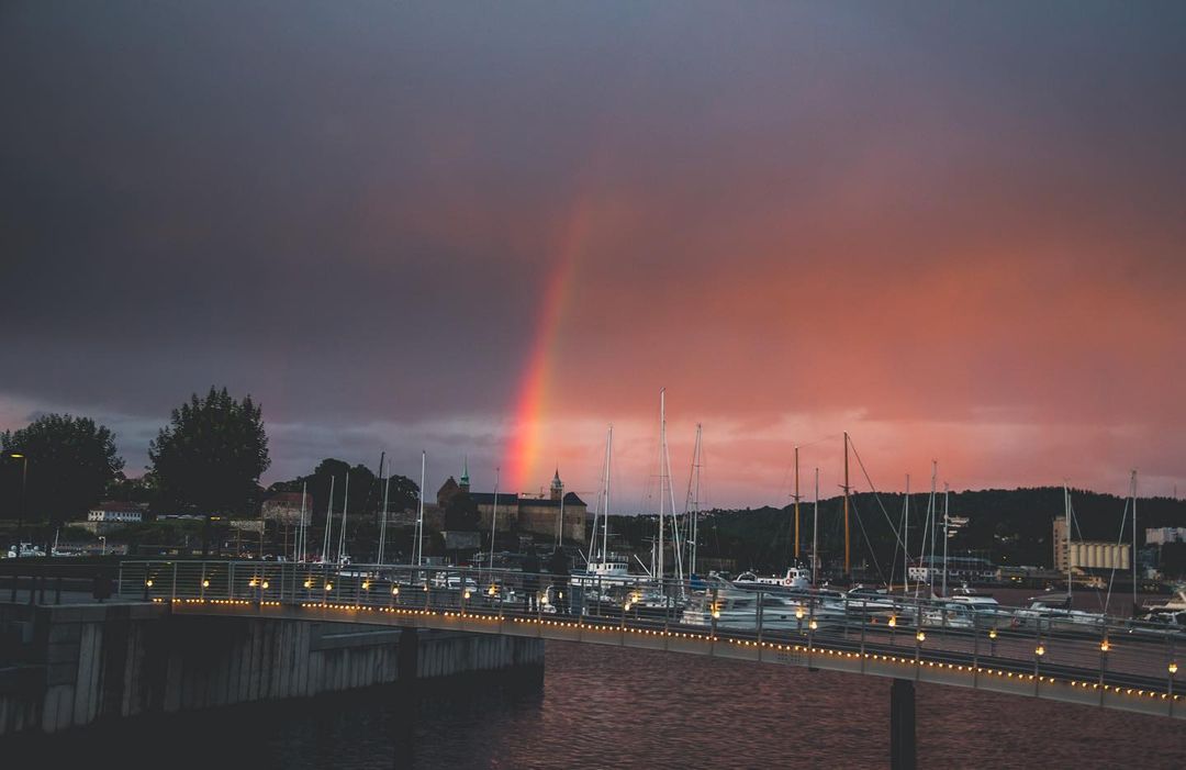 Mac Miller and a rainbow photographed by Justin Boyd