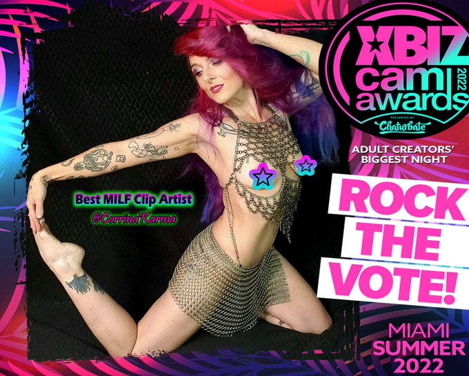 2 pic. Please vote for me for Best MILF Clip Artist for @XBIZ Cam Awards!!
 Adult Creators' Biggest Night