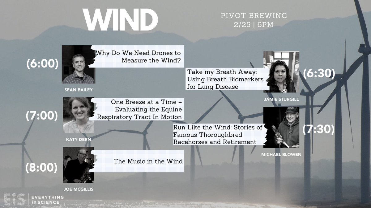 eis_uky's tweet photo. TONIGHT @PivotBrewing #EverythingScienceLex will blow you away with #wind! Talks from @ukyengineering, @drsturge, @roodandriddle surgeon Katy Dern, and @Oldfriendsfarm Michael Blowen, capped off with #physics of #music! 🌬️
JY Kitchen/ Moody Mike's available for eats. #sharethelex https://t.co/JLBUuiXwj8