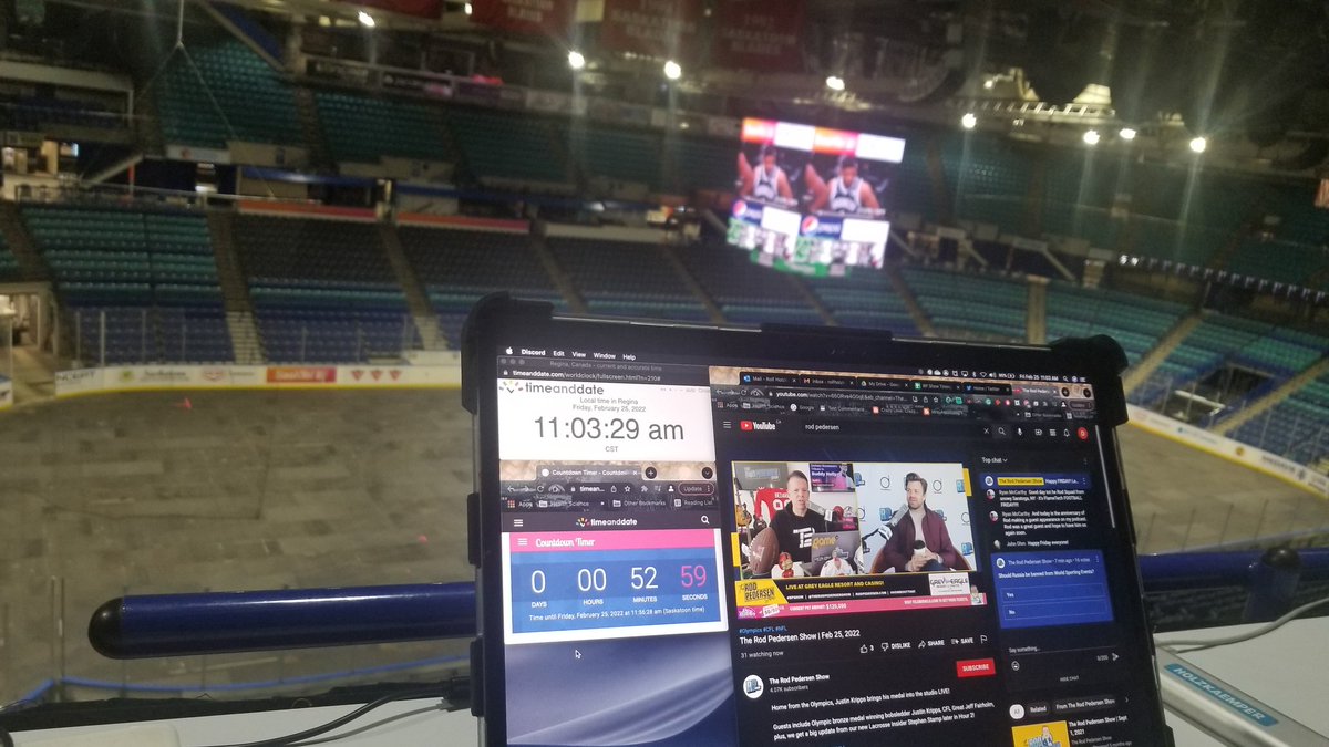 Who does the show better remotely? Doing the <a href="/RodPedersenShow/">The Rod Pedersen Show</a> from Saskatoon <a href="/rodpedersen/">Rod Pedersen</a> @ProducerClark_ <a href="/SaskRushLAX/">Saskatchewan Rush</a> <a href="/darrendupont/">Darren Dupont</a>