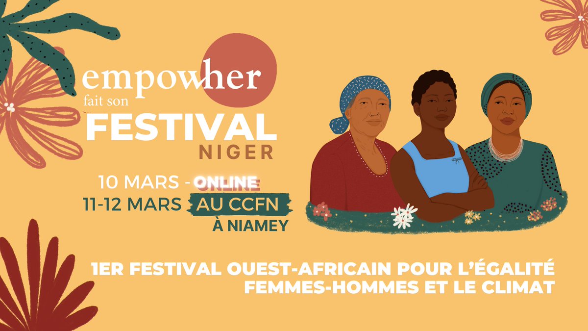 Que vous soyez à Niamey ou non, ce Festival va vous intéresser ! 3 jours d'échanges, ateliers et animations autour des sujet des droits des femmes et climatiques
toutes les infos sont ici 👉🏾 empow-her.com/festival-niger…