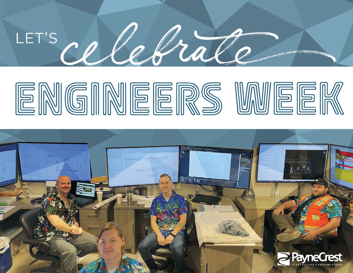 paynecrest's tweet photo. This week is National Engineers Week! Join us in recognizing each of our talented #engineers we have onboard. Our engineers play a key role in our success, and continue to bring new innovative ideas to our projects. A HUGE thank you to all of you! #eweek  #engineersweek2022 https://t.co/4xjvcu9ntP