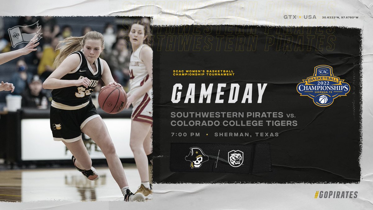 SUPirates's tweet photo. #GAMEDAY | @SUPiratesWBB 
🏆 SCAC Championships First Round
🆚 @CCTigers 
⏰ 7:00 PM
📍 Sherman, Texas
📊 https://t.co/kba1LfDKyp
📺 https://t.co/eJD3mdRRC6 https://t.co/iw1kzfqaHE