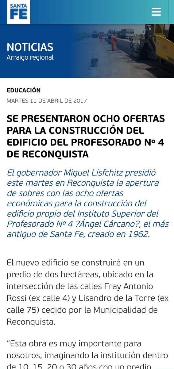 guillermojalvar's tweet photo. Se inauguró en Reconquista el edificio del Instituto Superior de Profesorado N°4 Ángel Cárcano.
Me llego audio del acto. Increible la ovacion que se llevo #MiguelLifschitz 😢
Esos aplausos sin dudas se escucharon hasta en el cielo.
Un orgullo haber estado bajo tu mando Miguel. https://t.co/4uxsSEJwck
